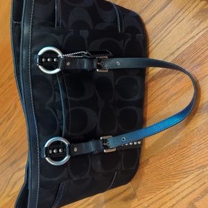 Authentic coach handbag. Black with silver accents.